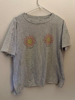 aerie Oversized Floral Graphic Tee “We Support Each Other”